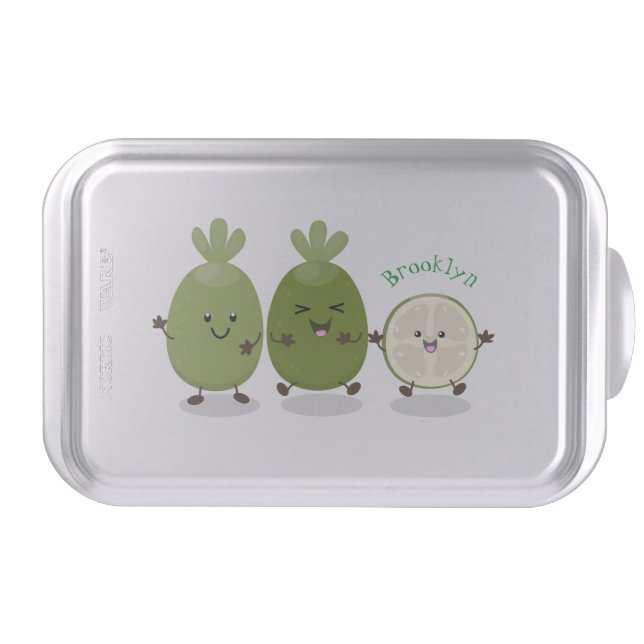 Cute pineapple guava feijoa cartoon illustration cake pan (Front)