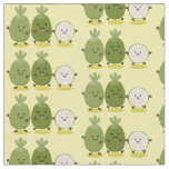 Cute pineapple guava feijoa cartoon illustration fabric