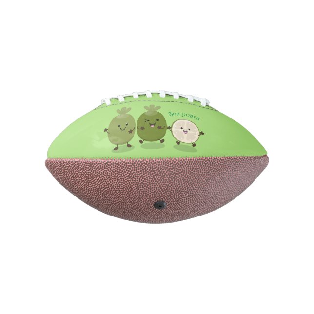 Cute pineapple guava feijoa cartoon illustration football (Rotated 270)