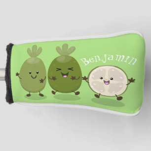 Cute pineapple guava feijoa cartoon illustration golf head cover