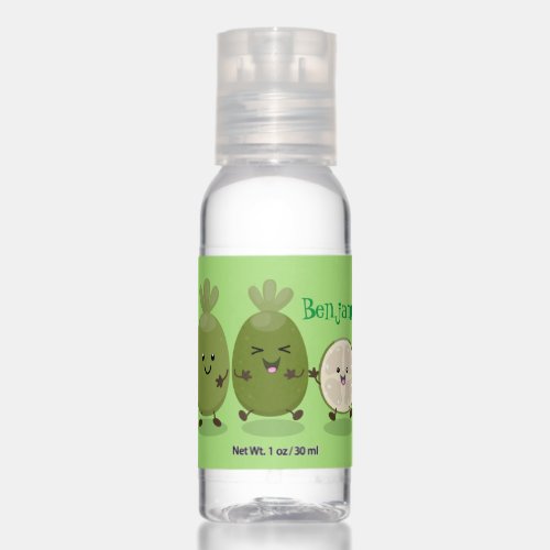 Cute pineapple guava feijoa cartoon illustration hand sanitizer