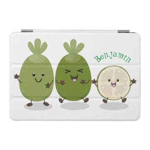 Cute pineapple guava feijoa cartoon illustration iPad mini cover