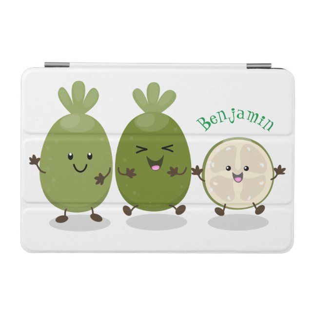 Cute pineapple guava feijoa cartoon illustration iPad mini cover (Horizontal)