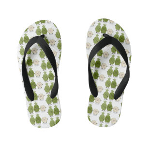 Cute pineapple guava feijoa cartoon illustration kid's flip flops