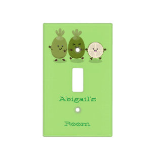 Cute pineapple guava feijoa cartoon illustration light switch cover