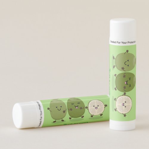 Cute pineapple guava feijoa cartoon illustration lip balm