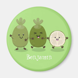 Cute pineapple guava feijoa cartoon illustration magnet