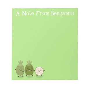Cute pineapple guava feijoa cartoon illustration notepad
