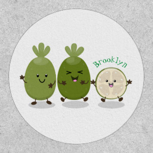 Cute pineapple guava feijoa cartoon illustration patch