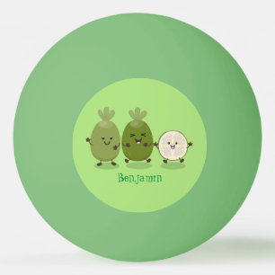 Cute pineapple guava feijoa cartoon illustration ping pong ball