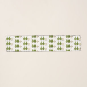 Cute pineapple guava feijoa cartoon illustration scarf