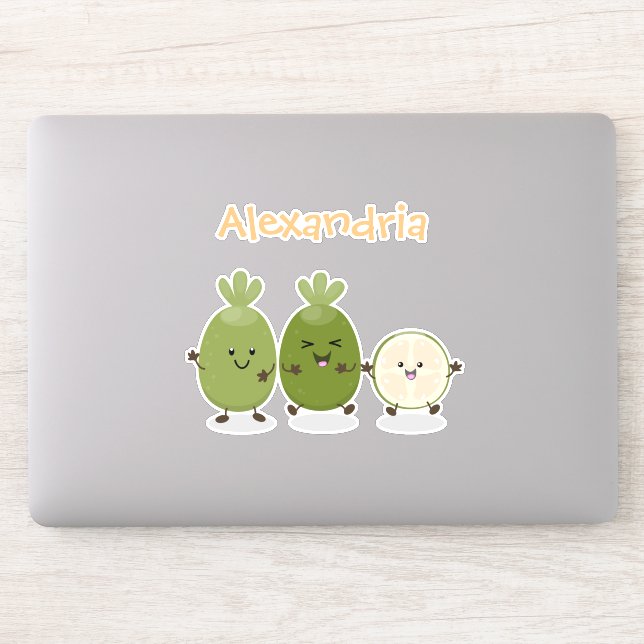 Cute pineapple guava feijoa cartoon illustration sticker (Computer)