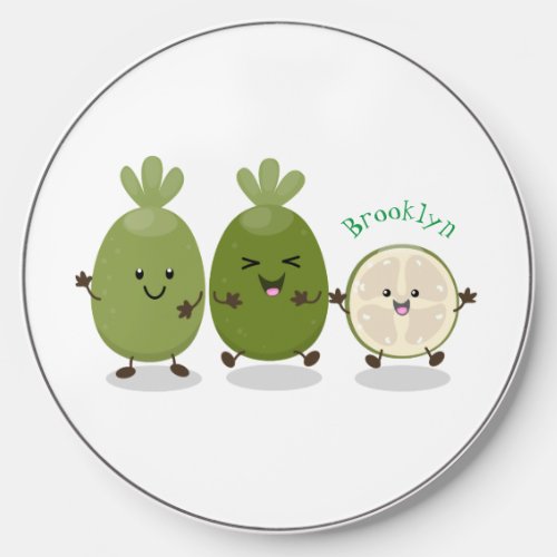 Cute pineapple guava feijoa cartoon illustration wireless charger 