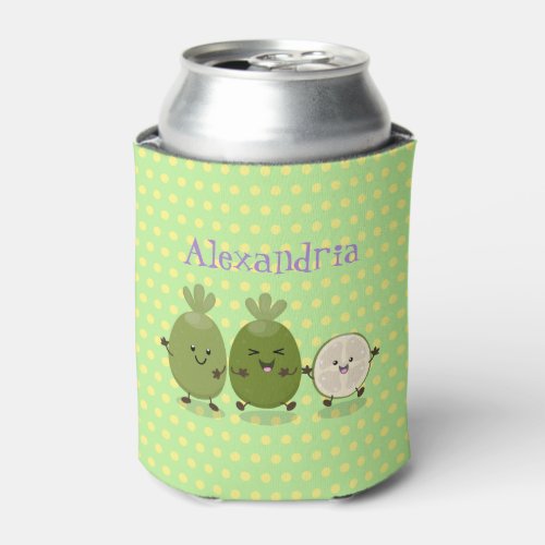 Cute pineapple guava feijoa funny cartoon can cooler