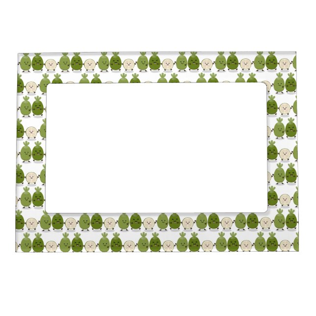 Cute pineapple guava feijoa funny cartoon magnetic frame (Front)