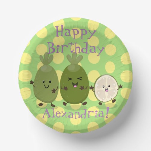 Cute pineapple guava feijoa funny cartoon paper bowls