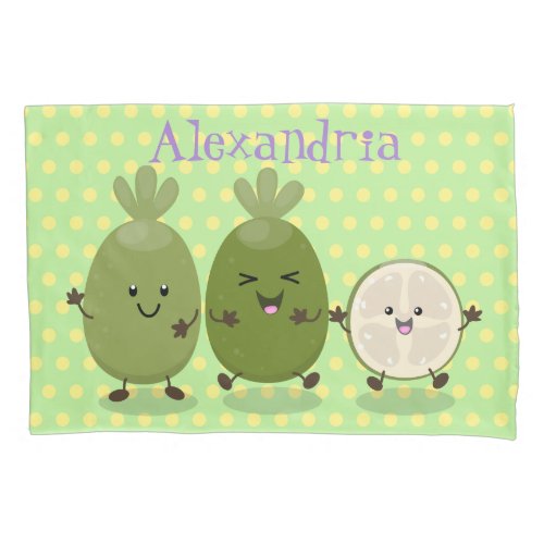 Cute pineapple guava feijoa funny cartoon pillow case