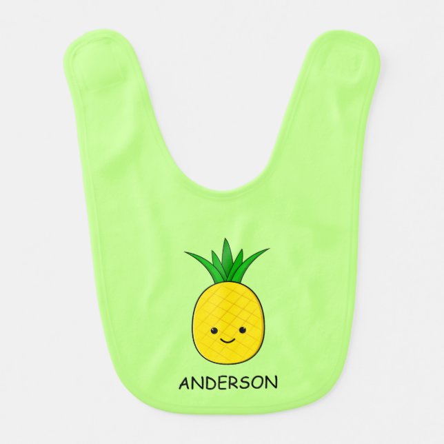 Cute pineapple kawai baby bib (Front)