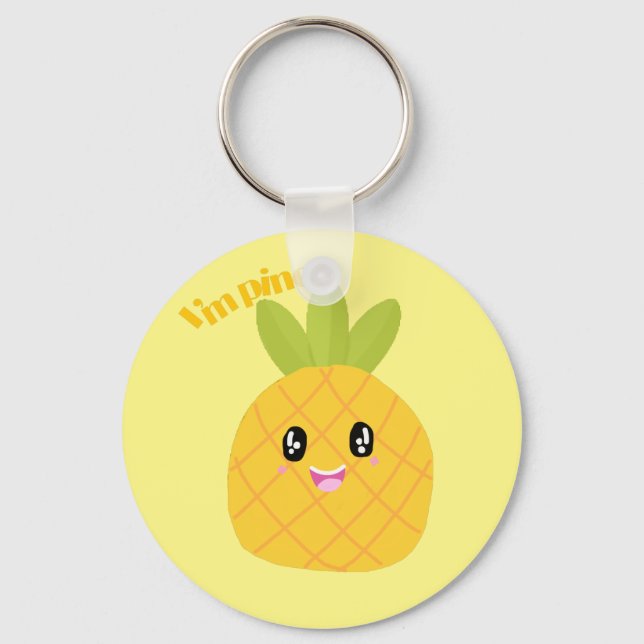Cute Pineapple kawaii Keychain (Front)