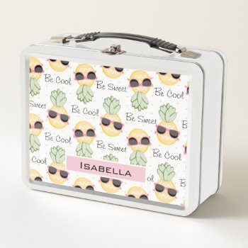 Cute Pineapple Metal Lunch Box by cutecustomgifts at Zazzle