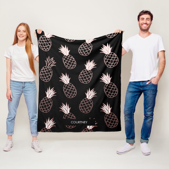 Cute Pineapple Pattern Fleece Blanket (In Situ)