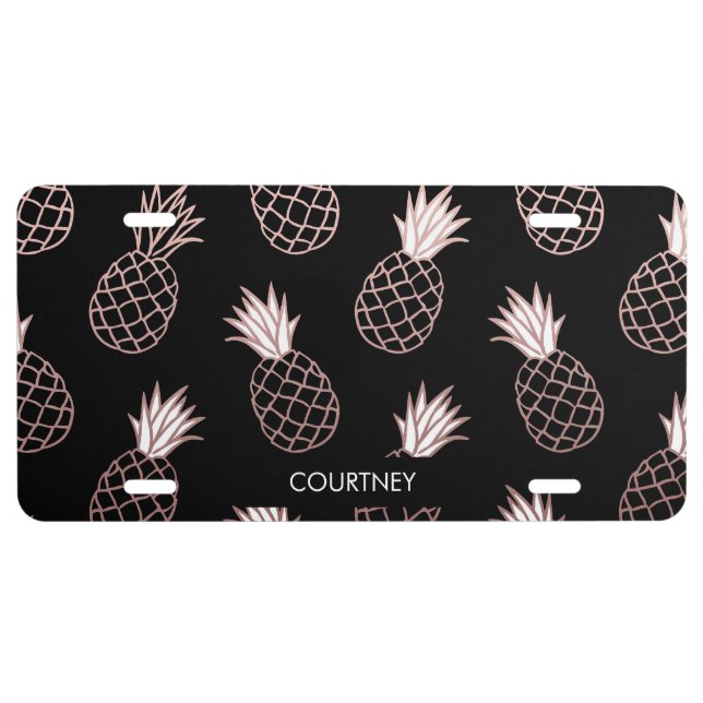 Cute Pineapple Pattern License Plate (Front)
