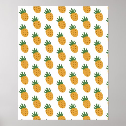 Cute Pineapple Pattern  Modern Fertility IVF Poster