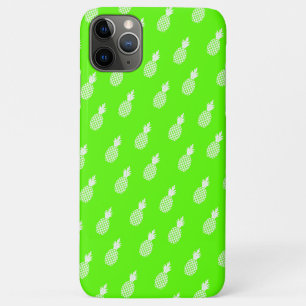 Cute Pineapple Pattern on lime Green fun young iPhone 11 Pro Max Case