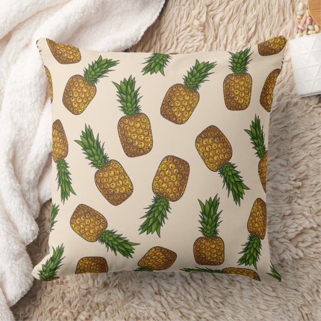 Cute Pineapple Pattern Throw Pillow (Blanket)
