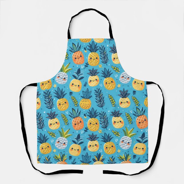 Cute pineapple patterns apron (Front)
