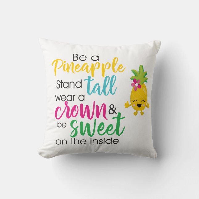 Cute Pineapple Throw Pillow (Front)