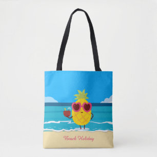 Cute Pineapple Tropical Beach Holiday Summer Vibes Tote Bag
