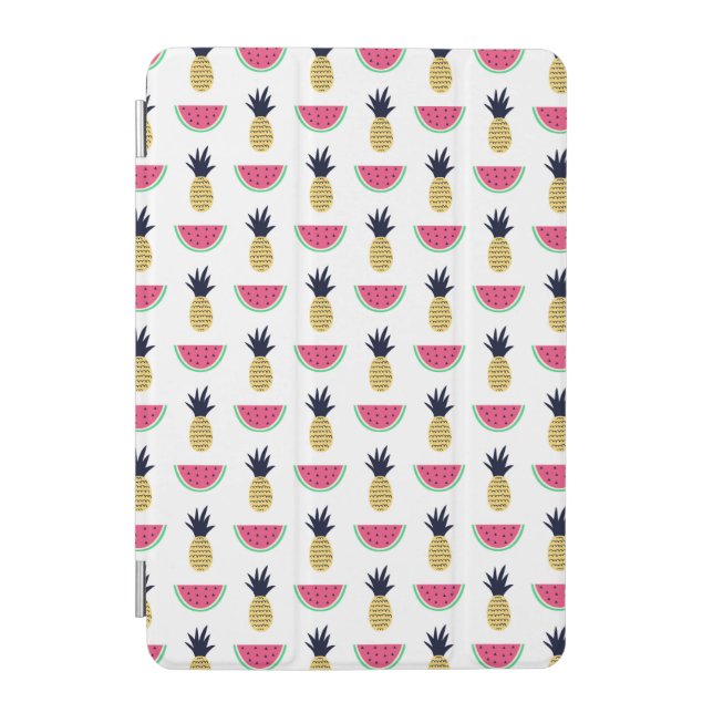 Cute Pineapple & Watermelon Doodle Pattern iPad Mini Cover (Front)