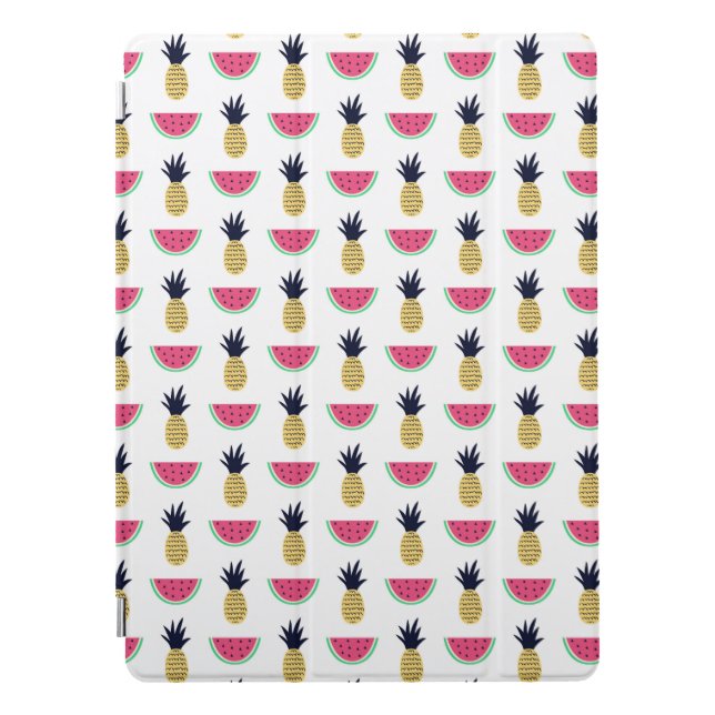 Cute Pineapple & Watermelon Doodle Pattern iPad Pro Cover (Front)