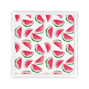 Cute Pineapple & Watermelon Pattern Acrylic Tray