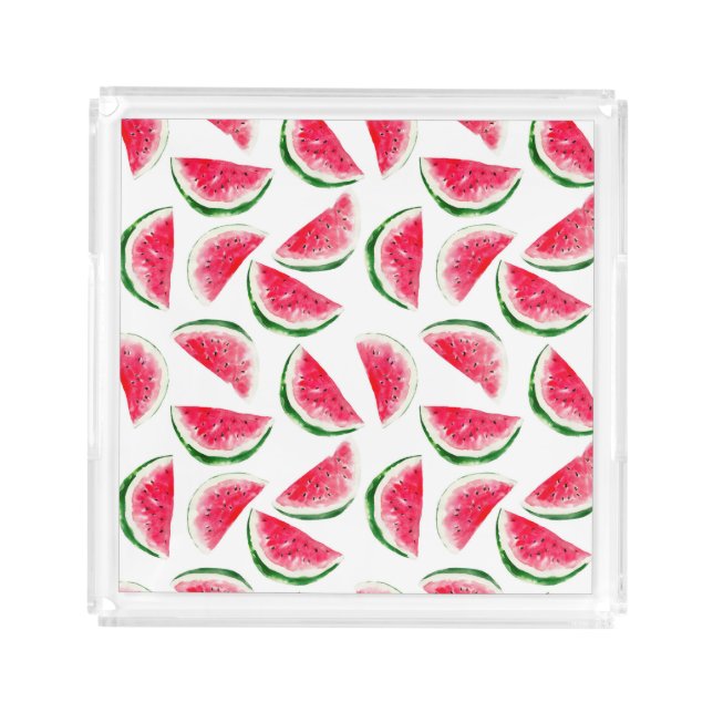 Cute Pineapple & Watermelon Pattern Acrylic Tray (Front)