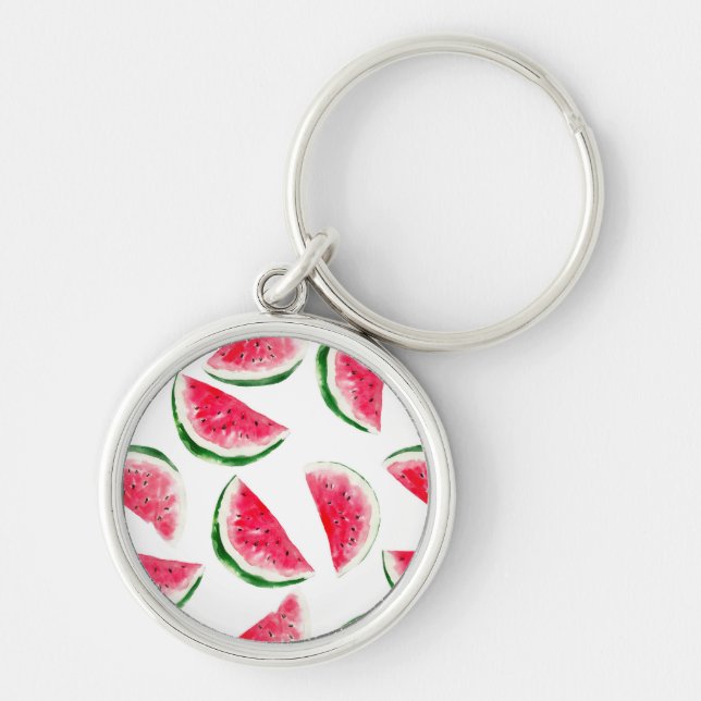 Cute Pineapple & Watermelon Pattern Keychain (Front)