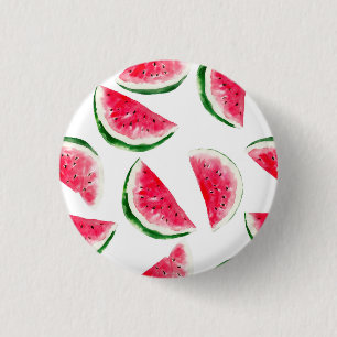 Cute Pineapple & Watermelon Pattern Pinback Button