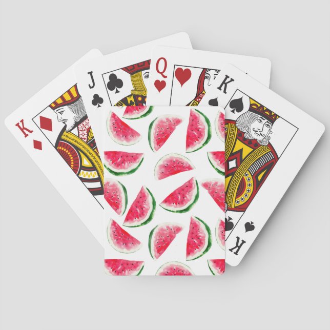 Cute Pineapple & Watermelon Pattern Poker Cards (Back)
