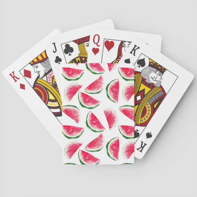 Cute Pineapple & Watermelon Pattern Poker Cards (Back)