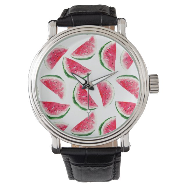 Cute Pineapple & Watermelon Pattern Watch (Front)