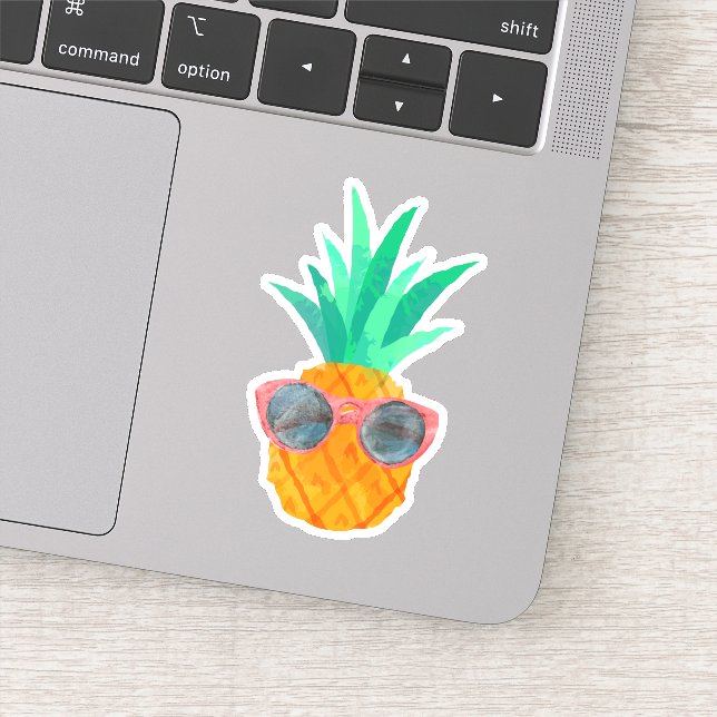 Cute Pineapple Wearing Sunglasses Sticker (Detail)