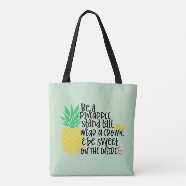 Cute Pineapple Yellow Be a Pineapple Tote Bag (Back)