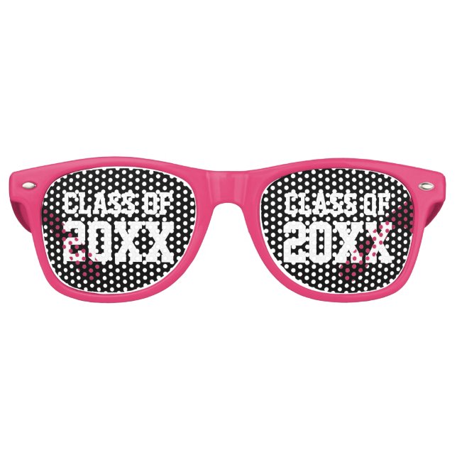 Cute pink 2024 Graduation day party favor Retro Sunglasses (Front)