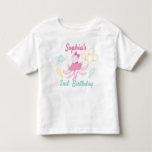 Cute Pink 2nd Birthday Baby Girl Toddler T_shirt