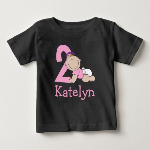 Cute Pink 2nd Birthday Baby T_Shirt