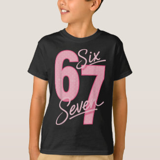 Cute Pink 67 Six Seven Funny Meme Women Girls T-Shirt