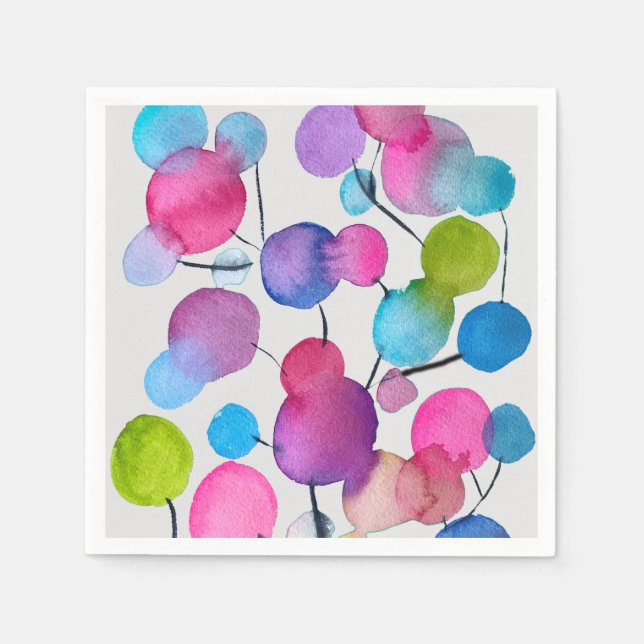Cute pink abstract art tree napkins (Front)