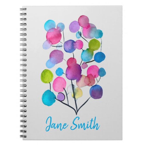 Cute pink abstract art tree notebook