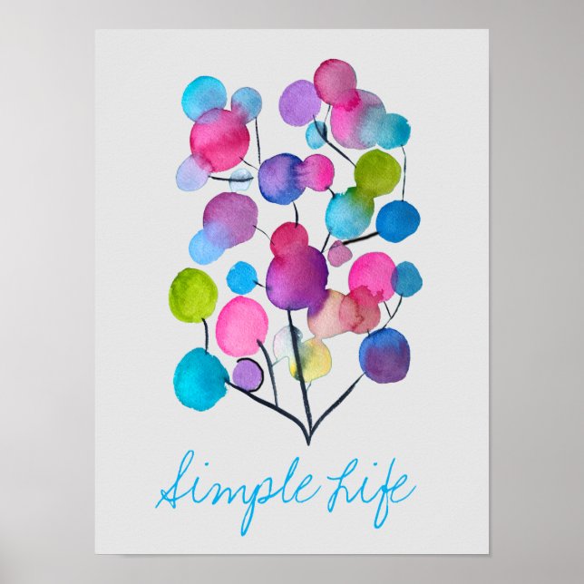 Cute pink abstract art tree poster (Front)